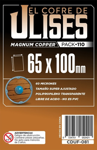 Protectores 65x100mm (60 Micr) Cofre De Ulises X110