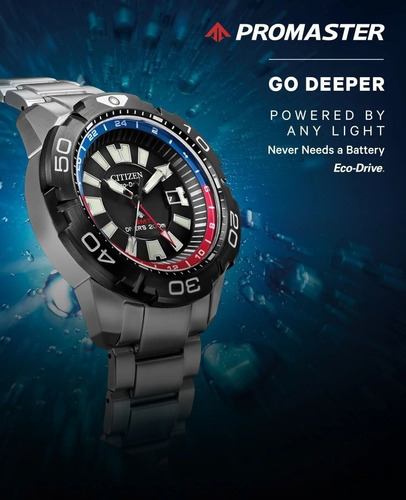 Imagen 6 de 6 de Citizen Promaster Gmt Diver Black Bj7128-59e ...... Dcmstore