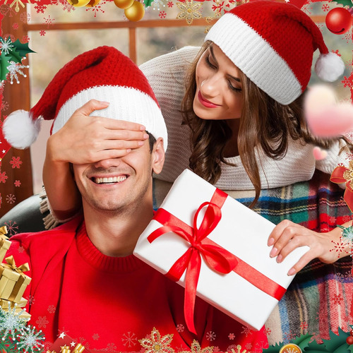 Gorro De Punto De Navidad A Granel, Gorro De Papá Noel, Gorr