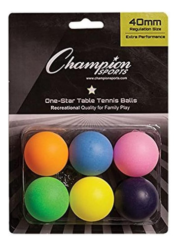 Paquete De Pelotas De Tenis De Mesa Champion Sports 1 Star -