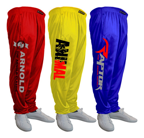 3 Pantalones Baggy Microfibra Tela Liviana Gimnasio Genetic