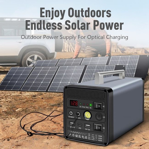 Kit Generador Energia 400w + Panel Solar 60w Portatil Carga