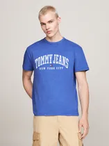Comprar Polera Arc Varsity Logo Regular Fit Azul Tommy Hilfiger