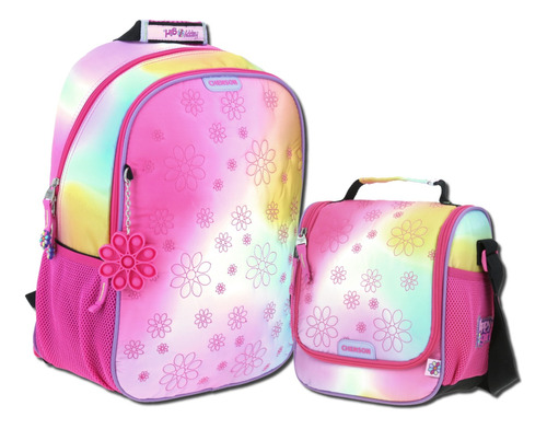 Kit Mochila + Lonchera Chenson Happy Girl Multicolor Y Flores Capitonadas (rink) 2023