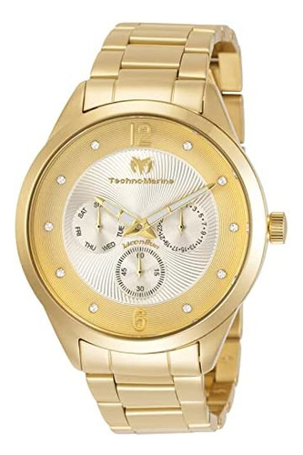 Technomarine Tm-moonsun Reloj De Cuarzo Dorado Con Pantalla 