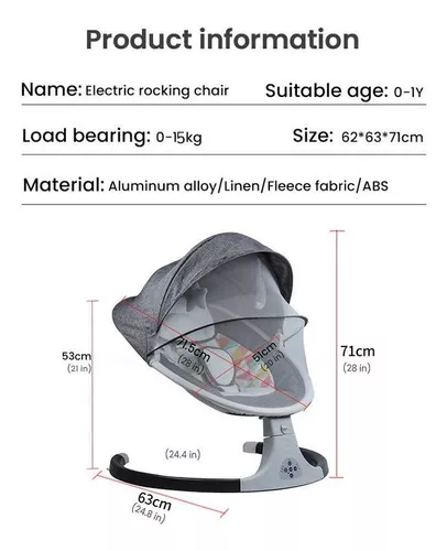 Silla Mecedora Electrica Para Bebe Con Movimiento Lateral F45141