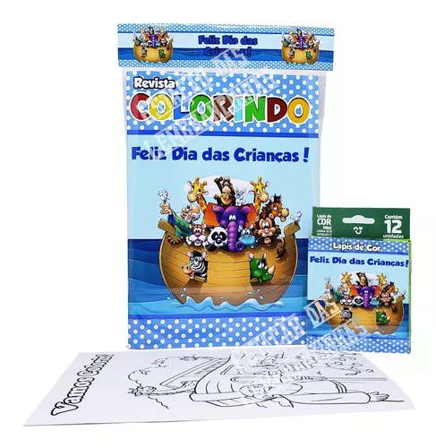 Caderno de Desenho Lembrancinha de Colorir Dia das Crianças