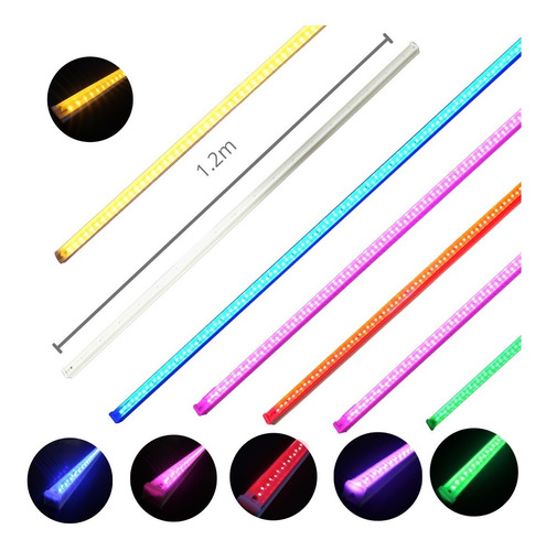 Regleta Tubo Led De Color 18w C/  Accesorios Color A Elegir