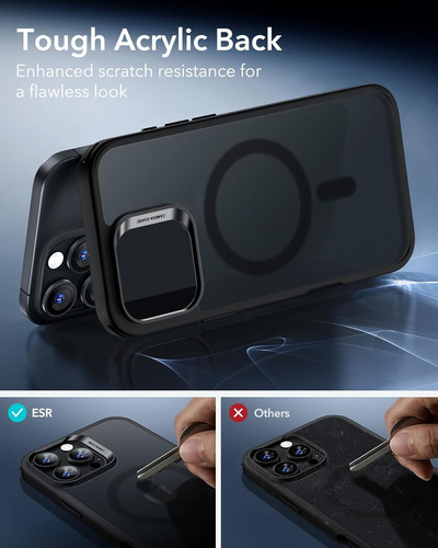 Funda Esr Magnetica Para iPhone 16 Pro Max Negro Escarcha