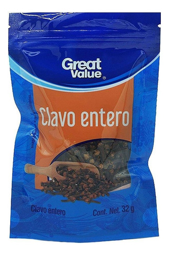 11 Pzas Especias Clavo De Olor Great Value Entero 32 G