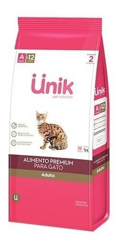 Alimento Gato Balanceado Unik Adulto Premium 2 Kg.