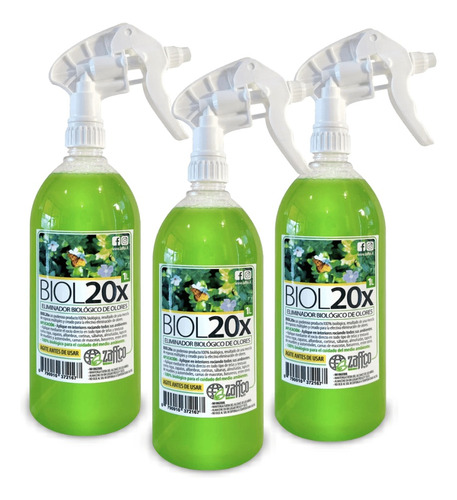 Zaffco Bio20x Eliminador De Olores 3 X 1 L