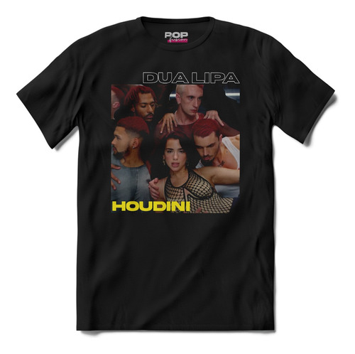 Playera Negra Unisex Música Houdini Dua Lipa Single