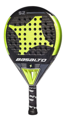 Paleta de pádel StarVie Basalto 2019 color negro/verde flúor