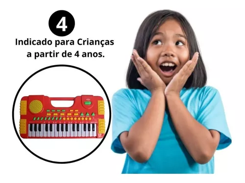Teclado Infantil Musical Tambor Eletrônico Musica De Bebê