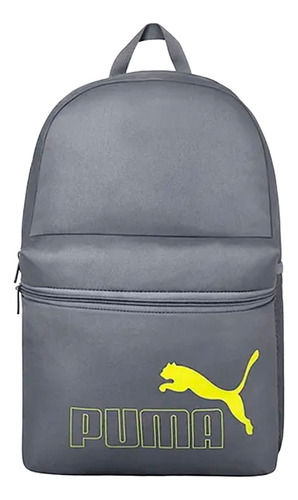 Mochila Puma Phase Gris Deportiva Casual Escolar Correas Ajustables Cómodas Cierre Compartimento Amplio Bolsillo Frontal Y Lateral Juvenil Unisex 22lt