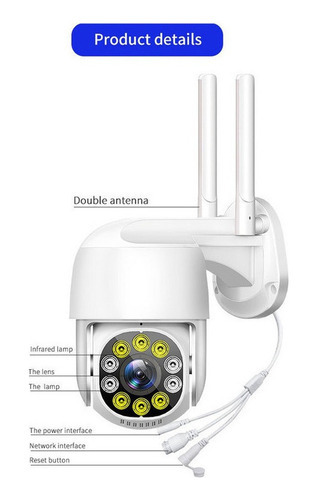 Cámara De Seguridad Wifi Hd 720p Con Alarma Vision Nocturna Color Blanco