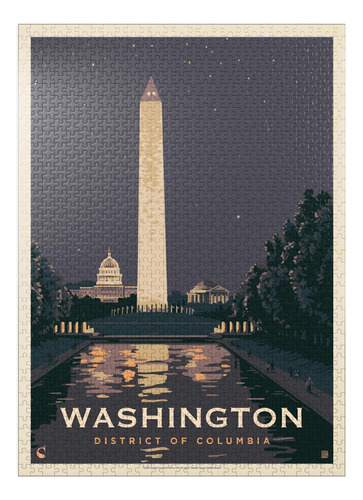 Washington Dc: Reflejos De Libertad, Póster Vintage - Rompec