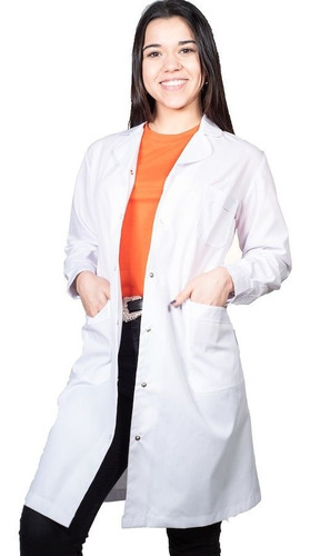 Imagen 1 de 6 de Guardapolvo Medico De Arciel Blanco - Uniformes Presente!