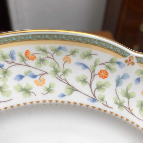 Juego 6 Platos Lunch Royal Bone China Flora Tailandia (Usado)