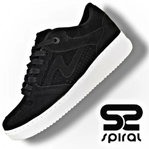 Zapatillas Spiral Pow One Flow Men Gamuza Negra Skateboard 12.990