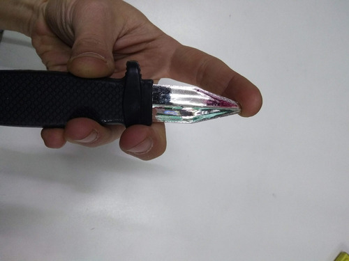 Imagen 2 de 6 de Cuchillo Retractil Replegable Halloween Cotillon Disfraz