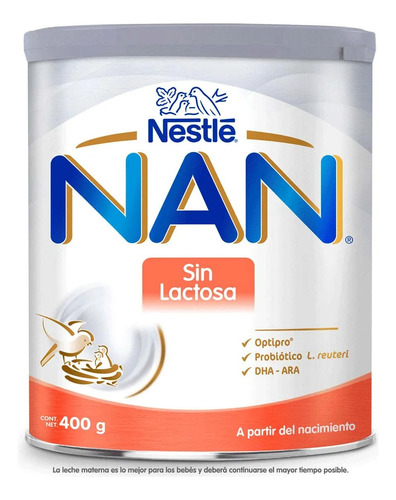 Leche De Fórmula En Polvo Nestlé Nan Sin Lactosa 400gr