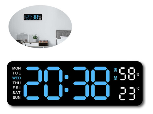 Reloj De Pared Digital Led Con Termómetro, Fecha,alarma