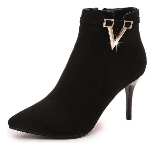 Botas Para Mujer Martin Antideslizante Elegancia Negra 