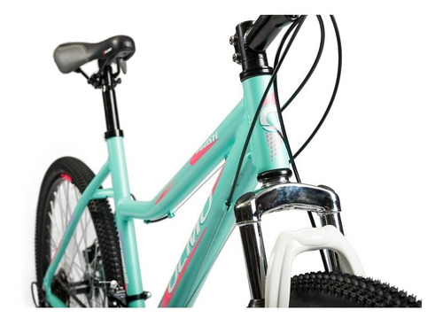 Mountain bike femenina Olmo Flash 265 18" 18v frenos de disco mecánico cambios Shimano Tourney TZ500 color verde/rosa