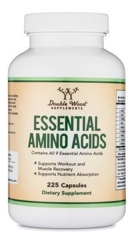 Suplemento en cápsulas blandas Double Wood  Essential Amino Acids l-leucina en pote 225 un