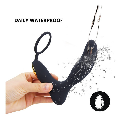 Dildo Anal Con Vibrador Estimulador Punto G Próstata Hombres Color Negro