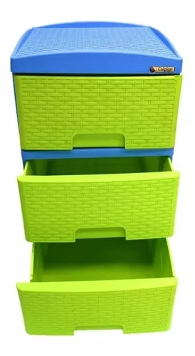 Cajonero Plastico X 3 Gavetas Rattan Colplast