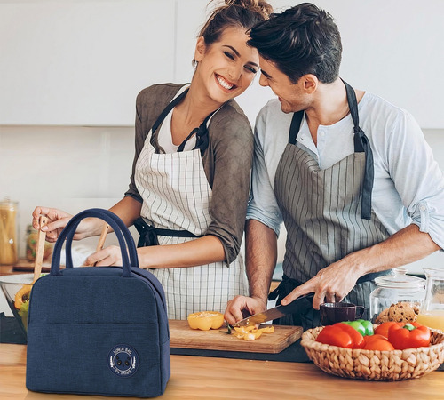Caja De 15 Loncheras Térmicas Premium Bolsa Lunch Frío/calor Azul Oscuro Color