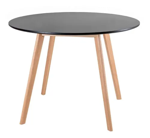 Mesa De Jantar 100 Cm Com 4 Cadeiras Leda Cor Mesa preto com cadeiras preto Loft7