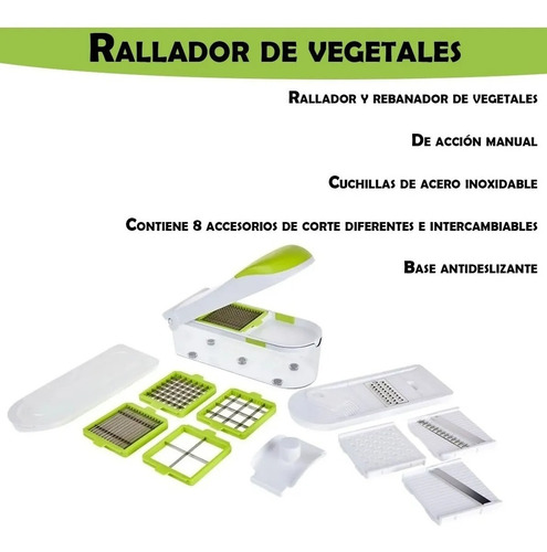 Imagen 3 de 6 de Cortador Rallador Rebanador Mandolina Vegetales Manual Vonne
