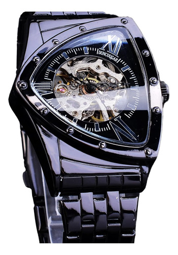 Reloj Forsining, Forma De Triángulo, De Acero Inoxidable