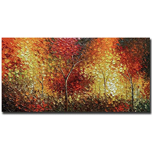 Arte, Pintura Abstracta Moderna De Árbol De 24 X 48 Pu...