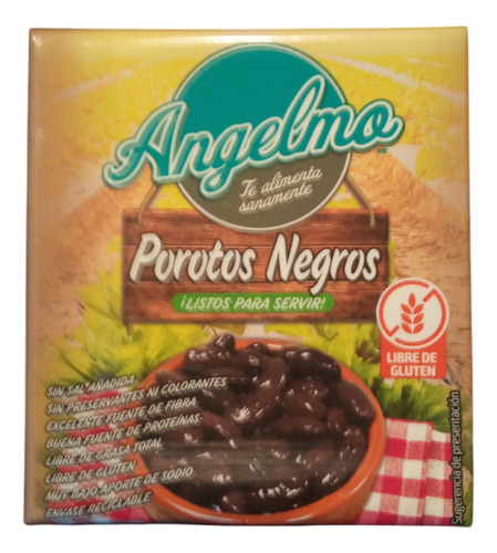 12 Cajas Porotos Negros Listos Para Servir Angelmo 340g C/u