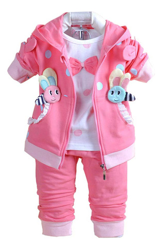 Yao 6m-4y 3pcs Baby Girl Casual Sudadera Con Capucha Chaque.