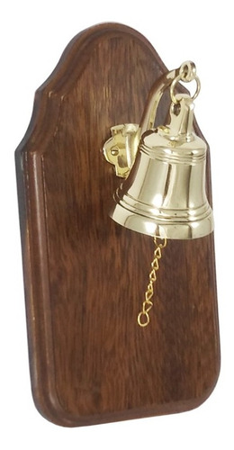 Campana De Bronce Chica Con Base De Madera