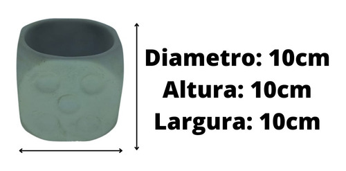 Imagem 2 de 5 de Cachepô Dado Cimento Suculentas Porta Canetas Vaso Decoração