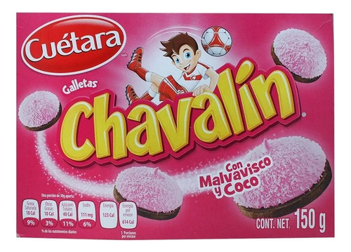 5 Pzas Galletas Cuétara Chavalín Con Malvavisco Y Coco 150 G