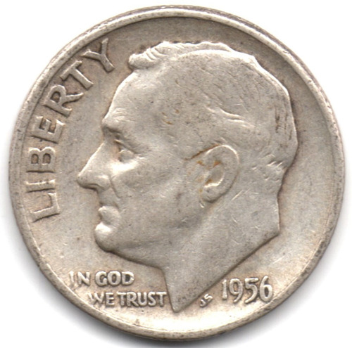 Estados Unidos 1 Dime 1956 Plata 0,900