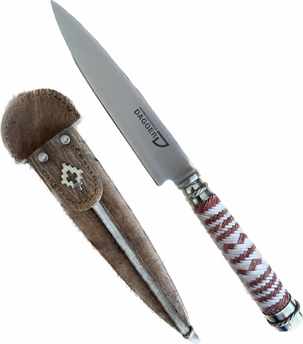 Cuchillo Artesanal Trenzado Fino Con Alpaca Dagger X14cm