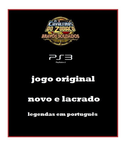 Jogo Os Cavaleiros Do Zodíaco Bravos Soldados Ps3 - Lacrado