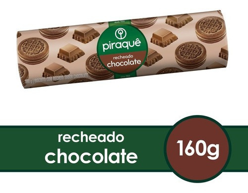 Bolacha Recheada Chocolate 160g C/20 - Piraquê