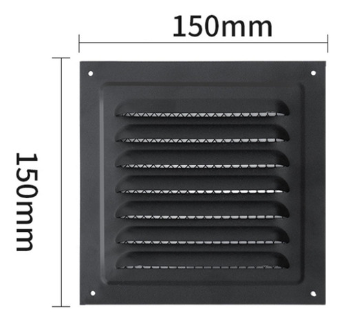 Cubierta De Ventilación De Metal, Cubierta 15cmx15cm Negro