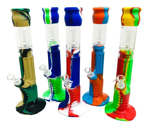 Bong Silicona Vidrio Con Difusor De 37cm Candyclub 