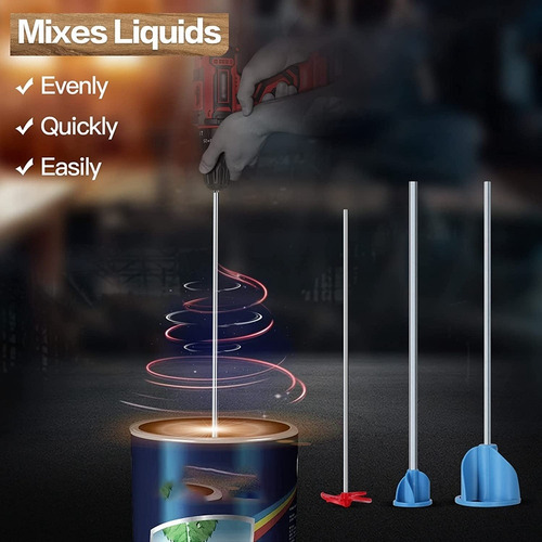 Pack Of 3 Paint, Epoxy Resin, Mud&ceramic Glaze Mixer Paddle